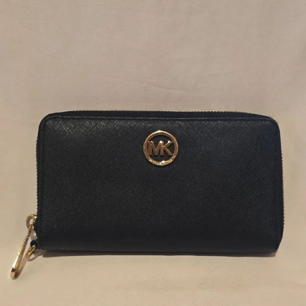 Michael Kors Black Wallet with Gold Logo
